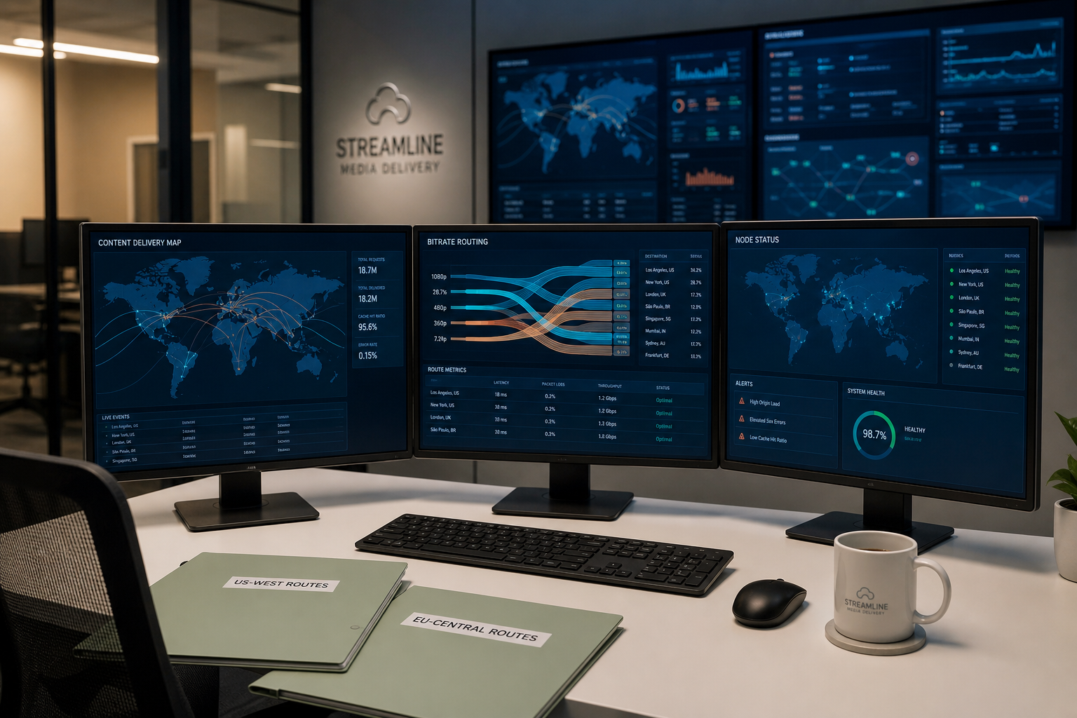 Media streaming delivery path maps on operations desk